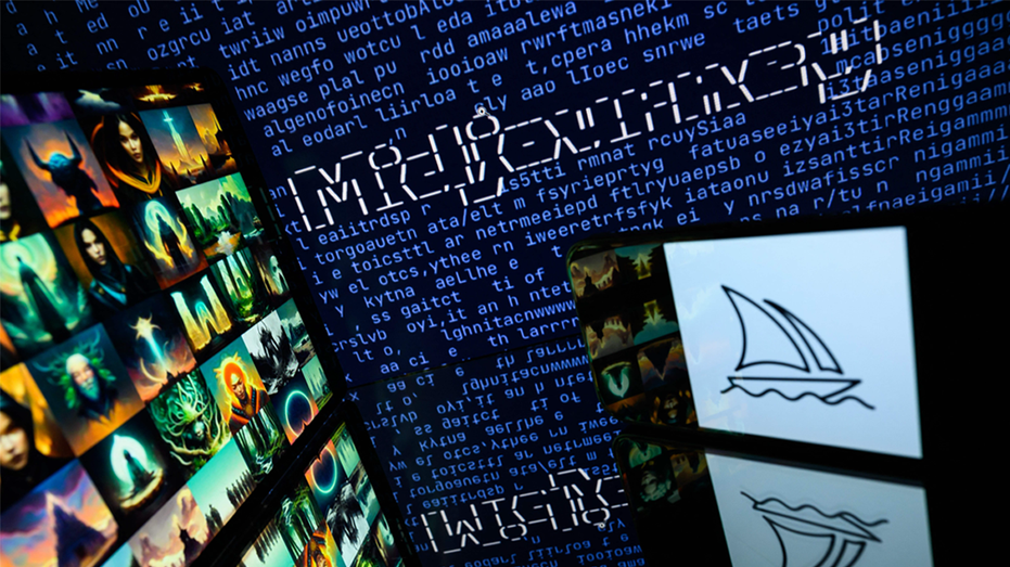 Midjourney logo with AI images